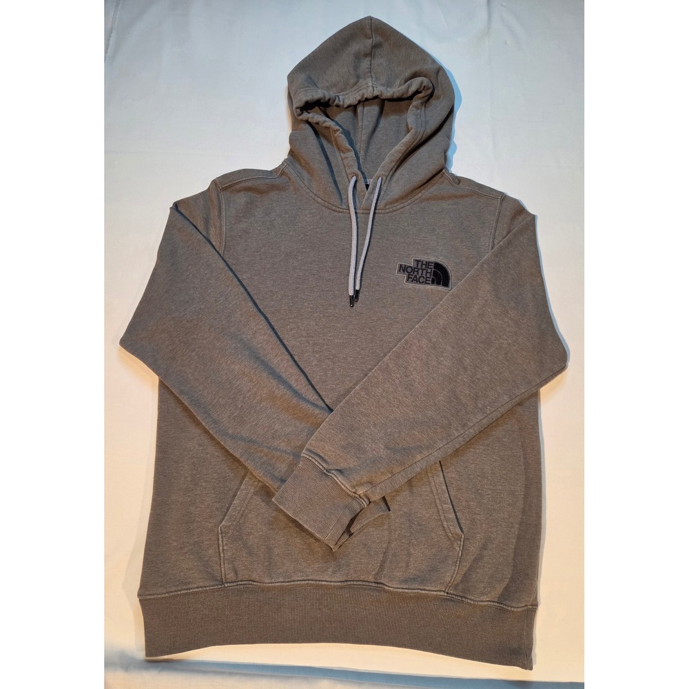 The North Face Mens M Gray Fleece Pullover Hoodie Embroidered Logo Sweatshirt